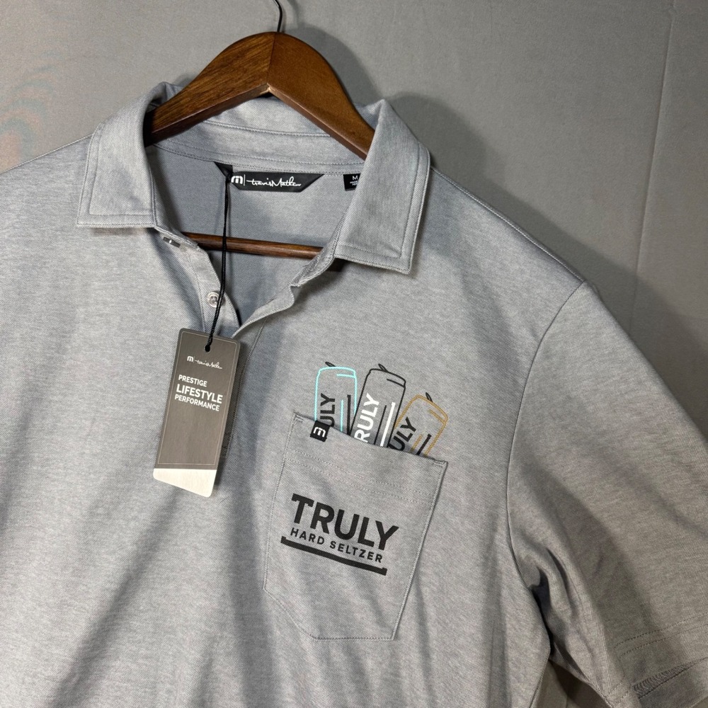 Travis Mathew Mens Truly Hard Seltzer Polo Shirt Short Sleeve Golf Casual Size M
